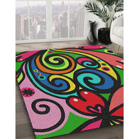 Patterned Green Modern Rug, pat3024