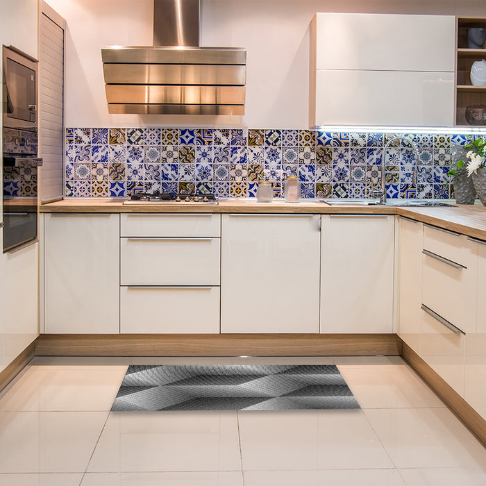 Machine Washable Transitional Black Rug in a Bedroom, wshpat3025gry