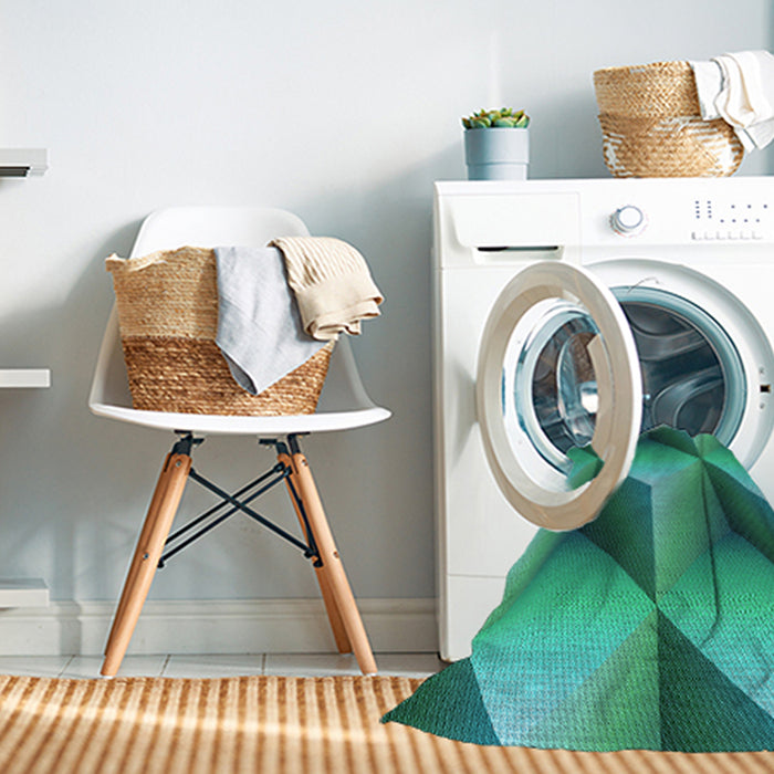 Machine Washable Transitional Medium Spring Green Rug in a Washing Machine, wshpat3025lblu