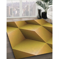 Patterned Dark Bronze Brown Rug, pat3025org