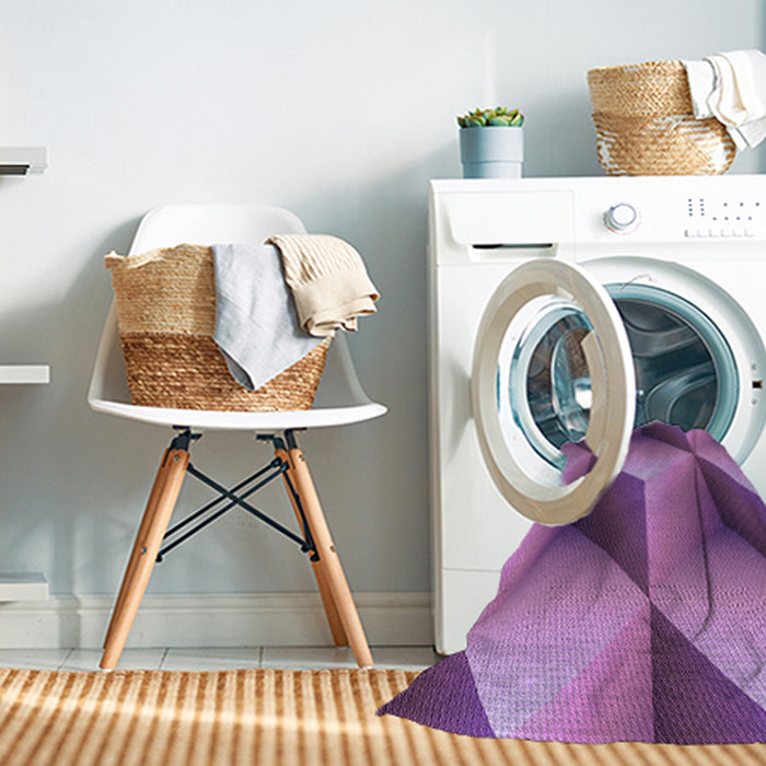 Machine Washable Transitional Orchid Purple Rug in a Washing Machine, wshpat3025pur