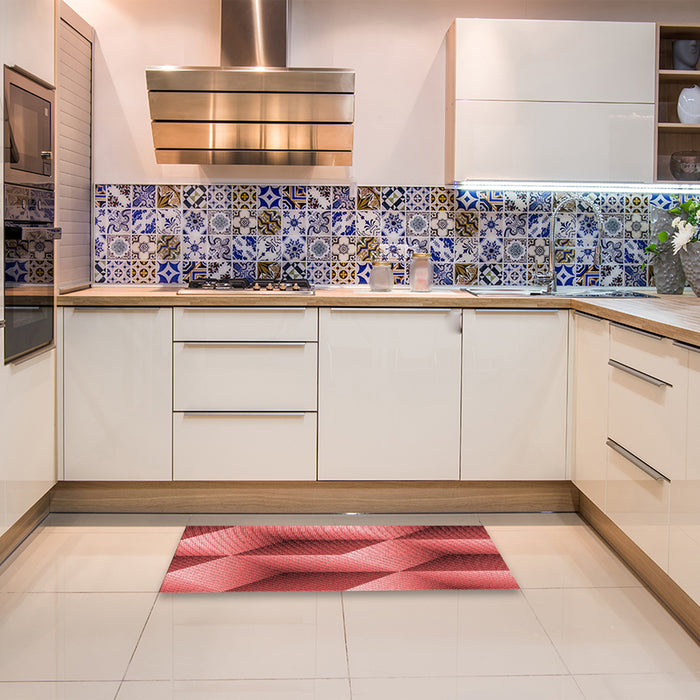 Patterned Red Rug in a Kitchen, pat3025rd