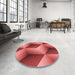 Round Patterned Red Rug in a Office, pat3025rd