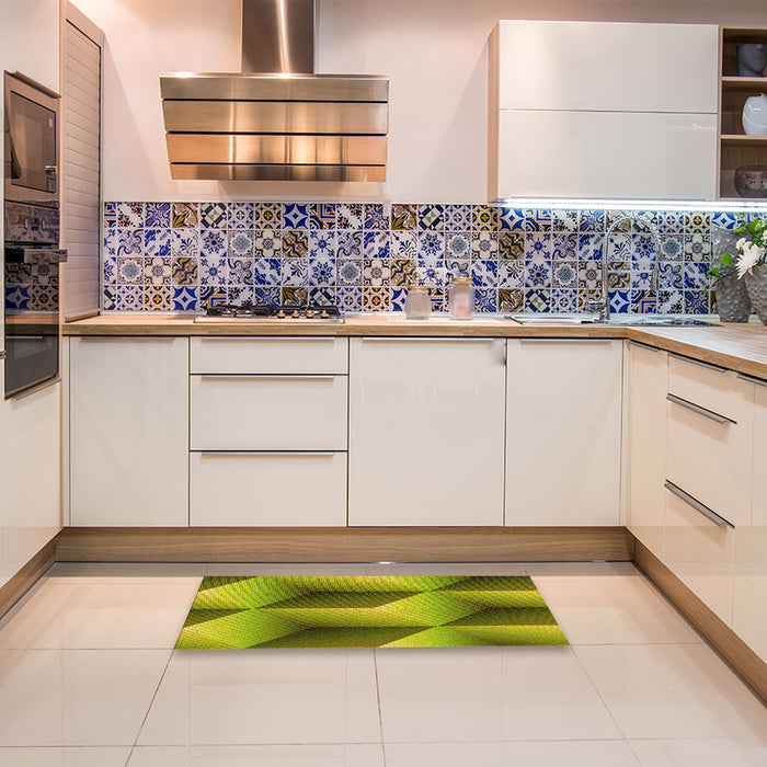 Patterned Green Rug in a Kitchen, pat3025yw