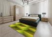 Patterned Green Rug in a Bedroom, pat3025yw