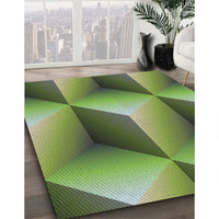 Patterned Yellow Green Novelty Rug, pat3025