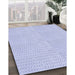 Patterned Lavender Blue Rug in Family Room, pat3028blu