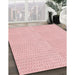 Patterned Pastel Red Pink Rug in Family Room, pat3028rd