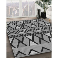 Patterned Black Rug, pat3029gry