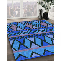 Patterned Blue Rug, pat3029lblu