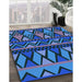 Machine Washable Transitional Blue Rug in a Family Room, wshpat3029lblu