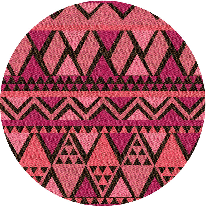 Square Patterned Cherry Red Rug, pat3029org