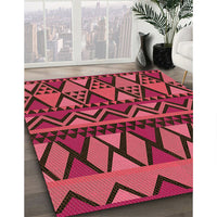 Patterned Cherry Red Rug, pat3029org