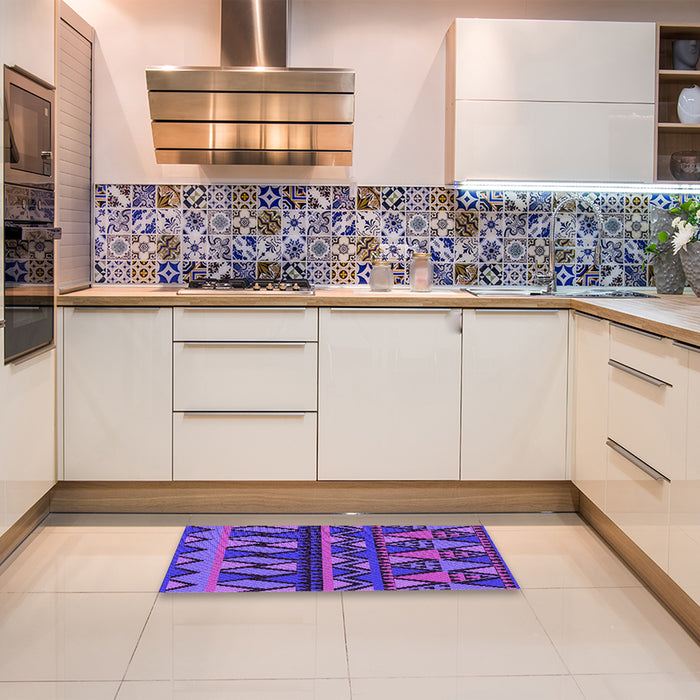 Patterned Bright Purple Rug in a Kitchen, pat3029pur