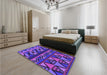 Patterned Bright Purple Rug in a Bedroom, pat3029pur