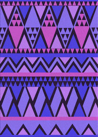 Machine Washable Transitional Bright Purple Rug, wshpat3029pur