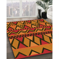 Patterned Crimson Red Rug, pat3029yw