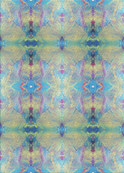 Patterned Grayish Turquoise Green Novelty Rug, pat302