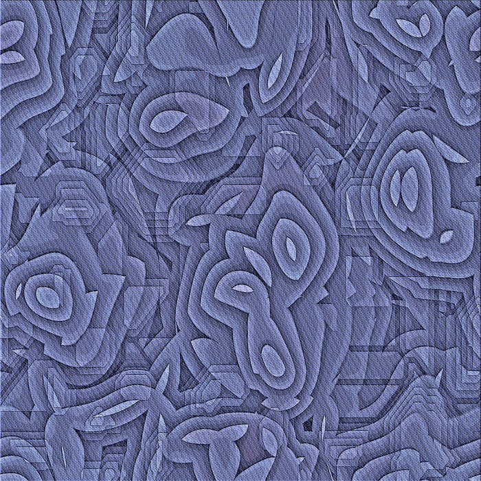 Round Patterned Blue Rug, pat303blu