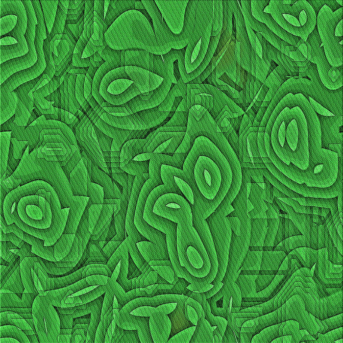 Round Patterned Green Rug, pat303grn