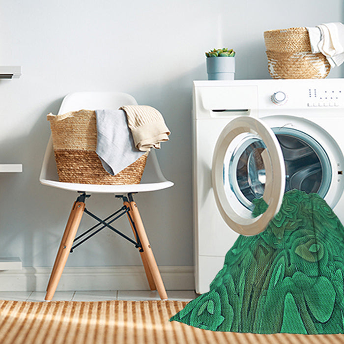 Machine Washable Transitional Spring Green Rug in a Washing Machine, wshpat303lblu