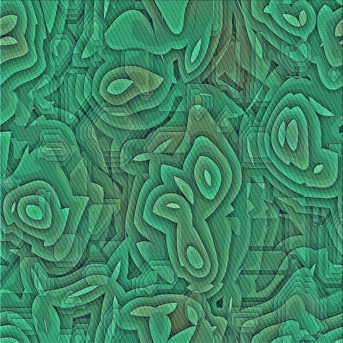 Round Patterned Spring Green Rug, pat303lblu