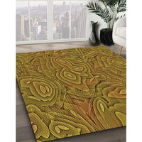 Patterned Dark Bronze Brown Rug, pat303org