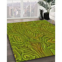 Patterned Pistachio Green Rug, pat303yw