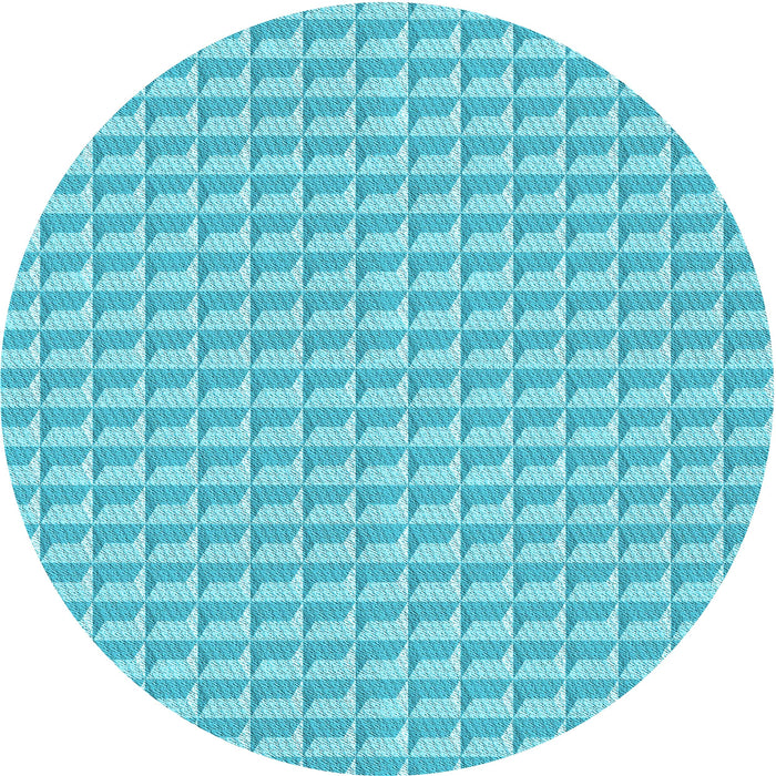 Square Patterned Bright Turquoise Blue Rug, pat3031lblu