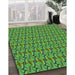 Machine Washable Transitional Seaweed Green Rug in a Family Room, wshpat3032grn