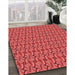 Machine Washable Transitional Red Rug in a Family Room, wshpat3032rd