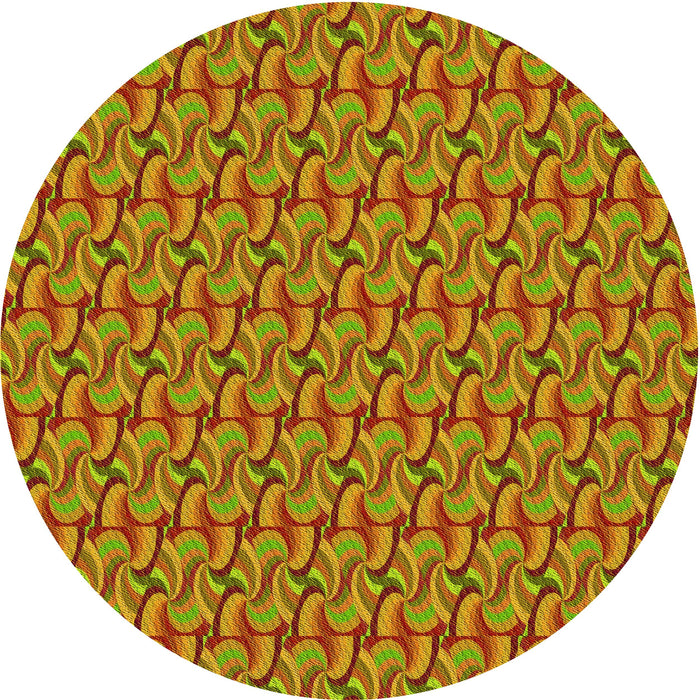 Square Patterned Mahogany Brown Rug, pat3032yw