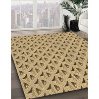 Patterned Yellow Orange Rug, pat3033brn