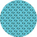 Square Machine Washable Transitional Bright Cyan Blue Rug in a Living Room, wshpat3033lblu