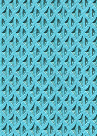 Machine Washable Transitional Bright Cyan Blue Rug, wshpat3033lblu