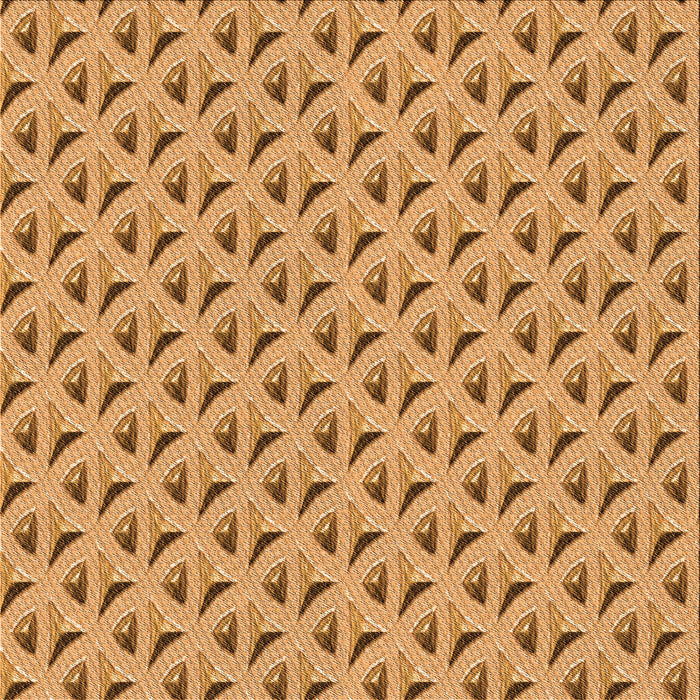 Round Patterned Orange Rug, pat3033org