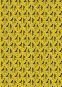 Machine Washable Transitional Yellow Rug, wshpat3033yw