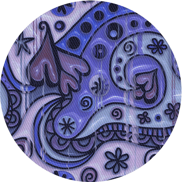 Square Patterned Blue Rug, pat3034blu