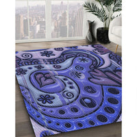 Patterned Blue Rug, pat3034blu