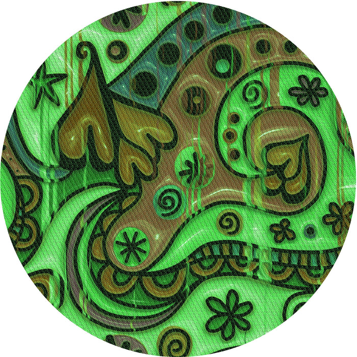 Square Patterned Dark Forest Green Rug, pat3034grn