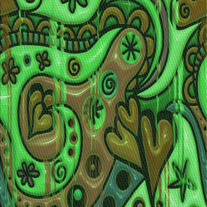 Patterned Dark Forest Green Rug, pat3034grn