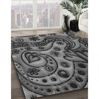 Patterned Dark Gray Black Rug, pat3034gry