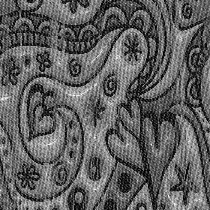 Patterned Dark Gray Black Rug, pat3034gry