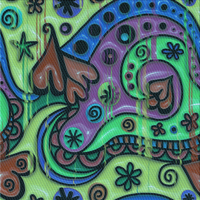 Round Patterned Medium Sea Green Rug, pat3034lblu