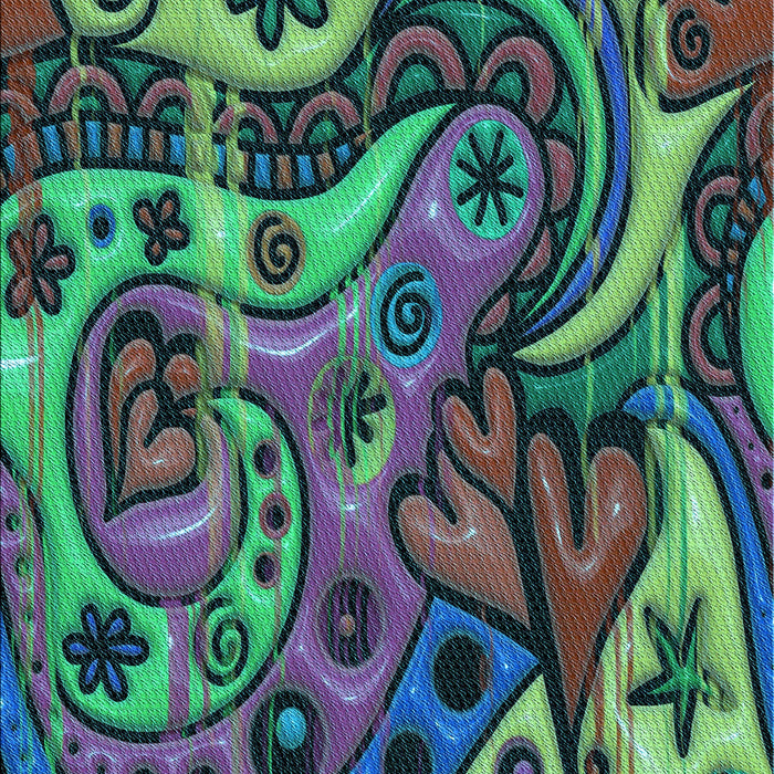 Patterned Medium Sea Green Rug, pat3034lblu