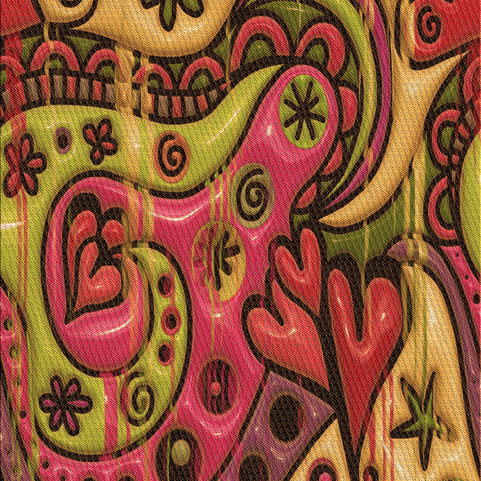 Patterned Saffron Red Rug, pat3034org