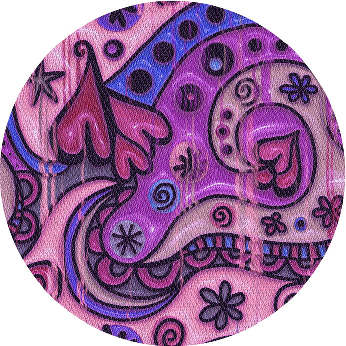 Square Patterned Dark Magenta Purple Rug, pat3034pur