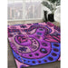 Machine Washable Transitional Dark Magenta Purple Rug in a Family Room, wshpat3034pur