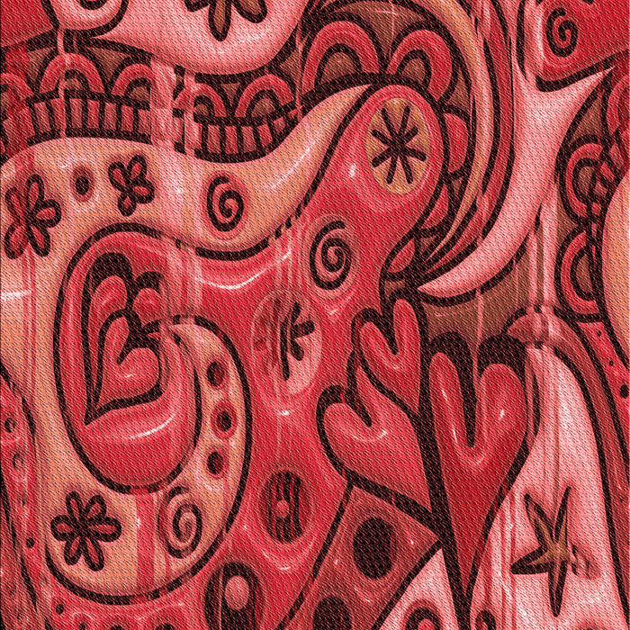 Patterned Red Rug, pat3034rd