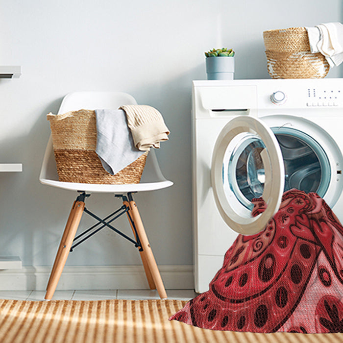 Machine Washable Transitional Red Rug in a Washing Machine, wshpat3034rd